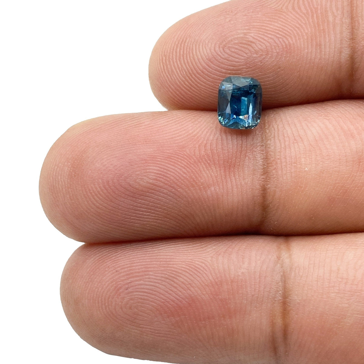 1.31ct | Brilliant Cut Cushion Shape Blue Montana Sapphire-Modern Rustic Diamond