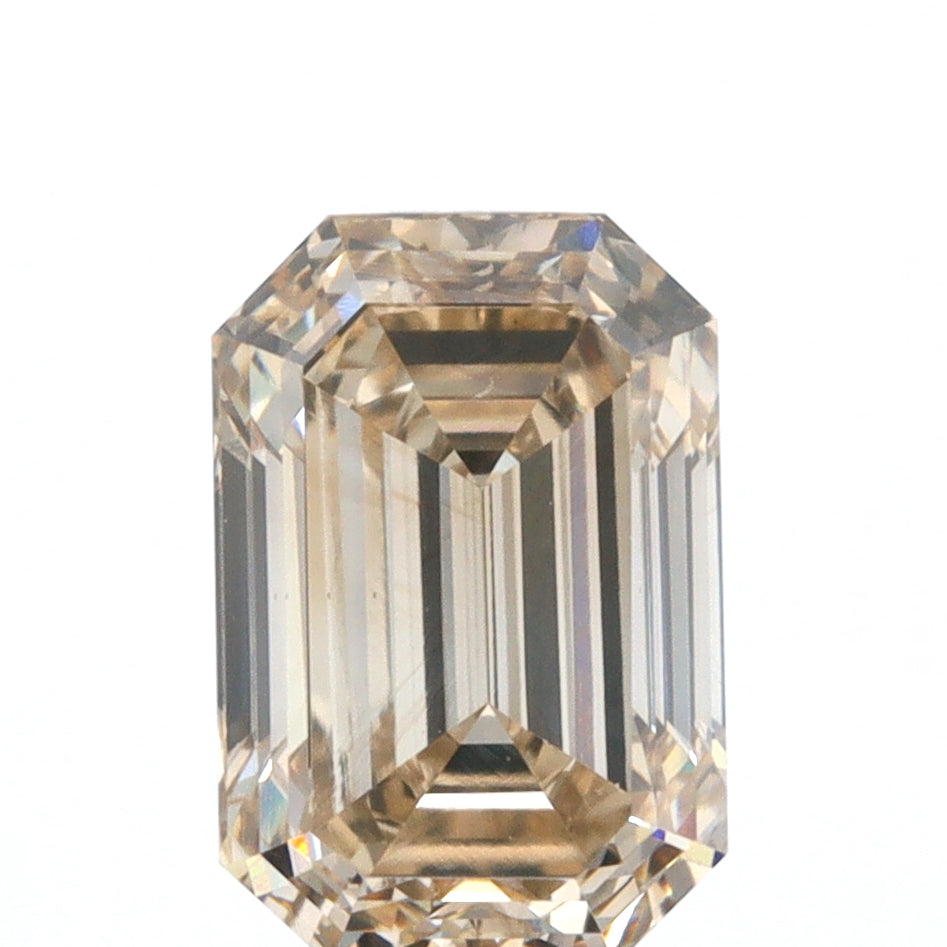 1.00ct | Champagne VVS Emerald Shape Step Cut Diamond - Modern Rustic Diamond
