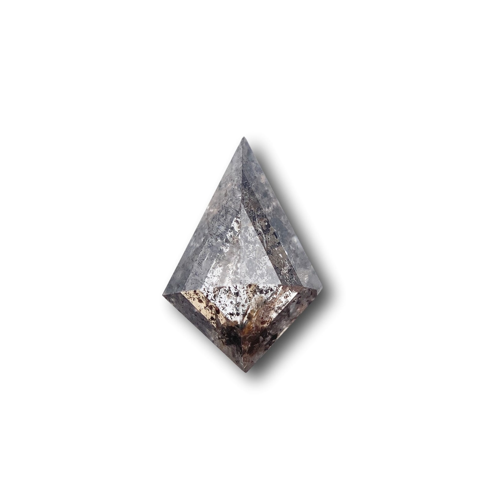 0.84ct | Salt & Pepper Kite Shape Rose Cut Diamond - Modern Rustic Diamond