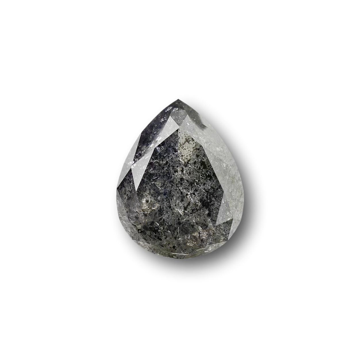 1.49ct | Salt & Pepper Pear Shape Brilliant Cut Diamond - Modern Rustic Diamond