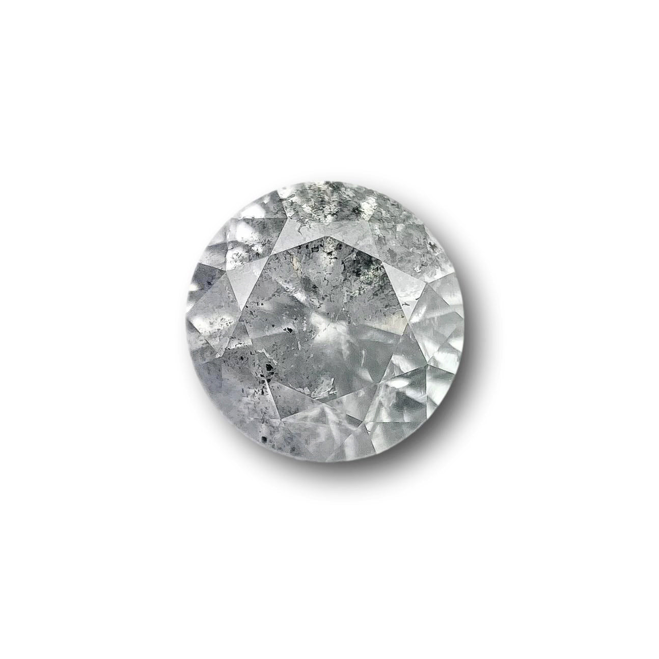 1.14ct | Salt & Pepper Round Shape Brilliant Cut Diamond - Modern Rustic Diamond