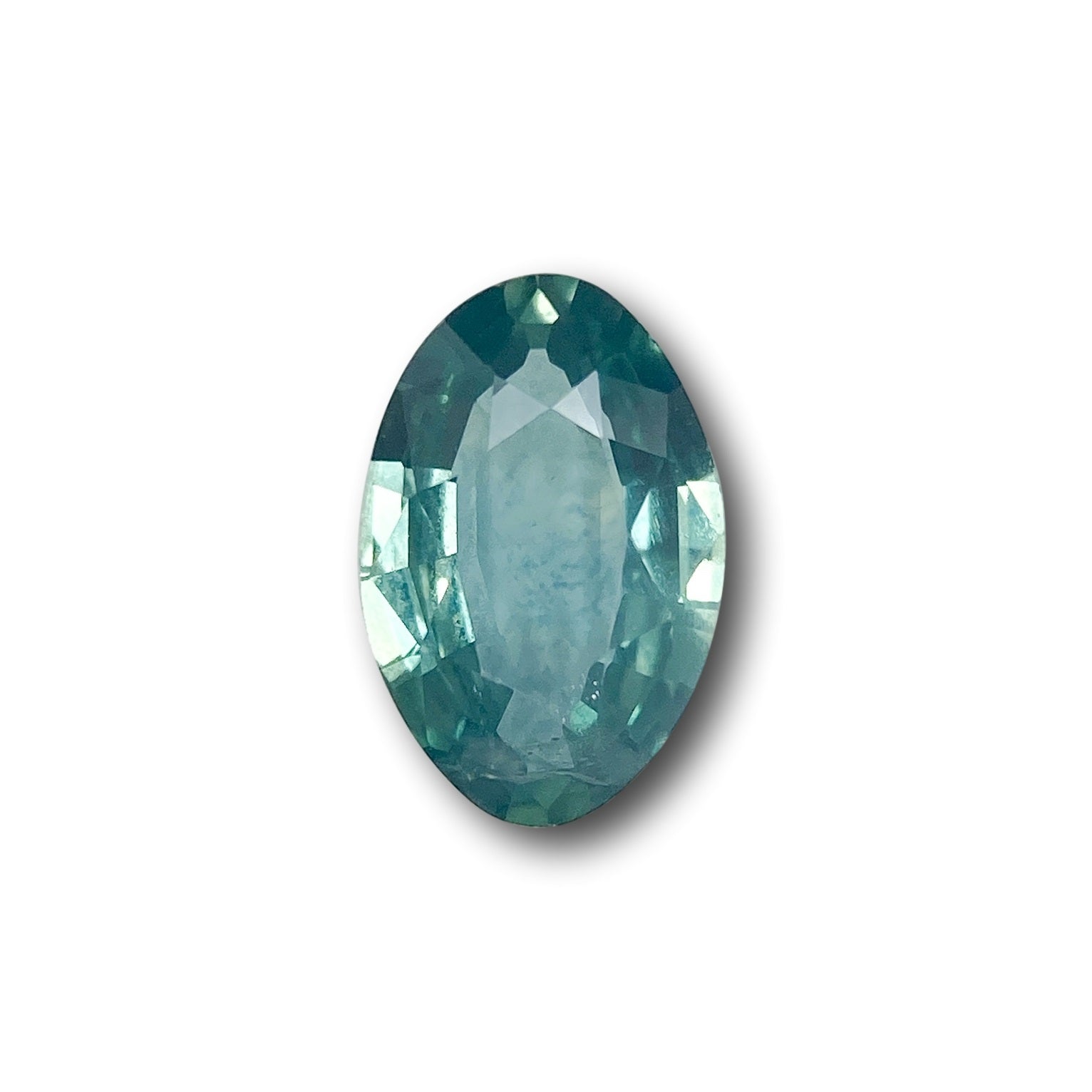 1.34ct | Brilliant Cut Moval Shape Blue Green Montana Sapphire-Modern Rustic Diamond