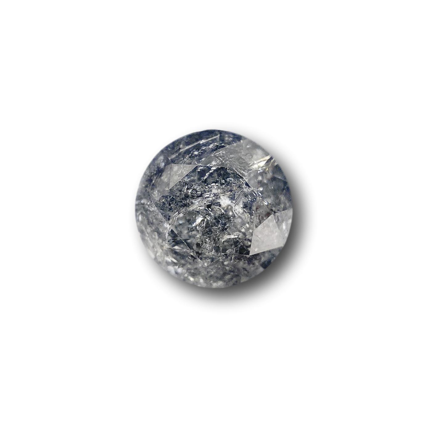 2.27ct | Salt & Pepper Round Shape Brilliant Cut Diamond - Modern Rustic Diamond