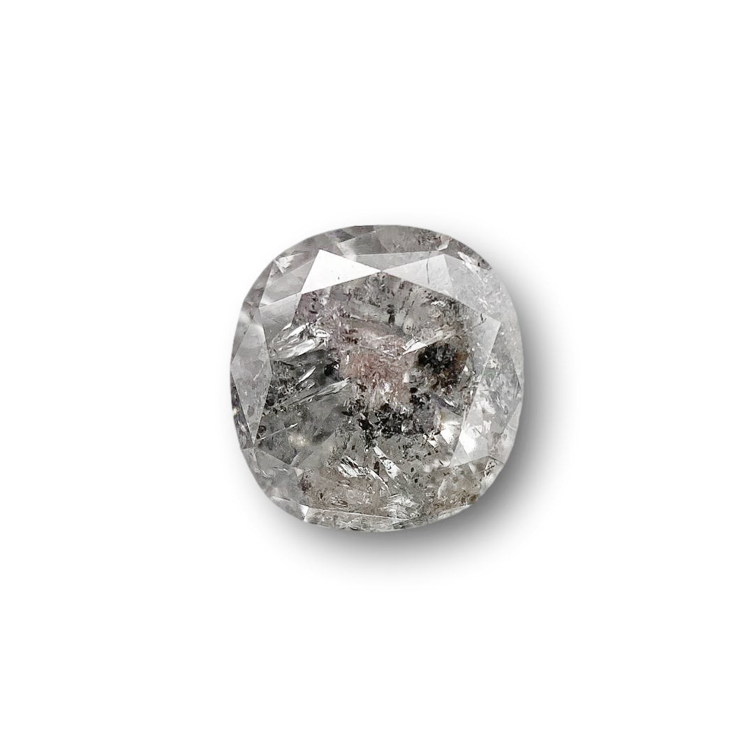 1.03ct | Salt &amp; Pepper Cushion Shape Brilliant Cut Diamond - Modern Rustic Diamond