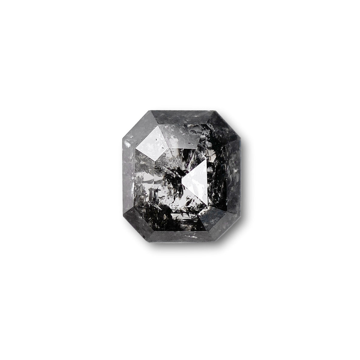0.86ct | Salt &amp; Pepper Asscher Shape Step Cut Diamond - Modern Rustic Diamond