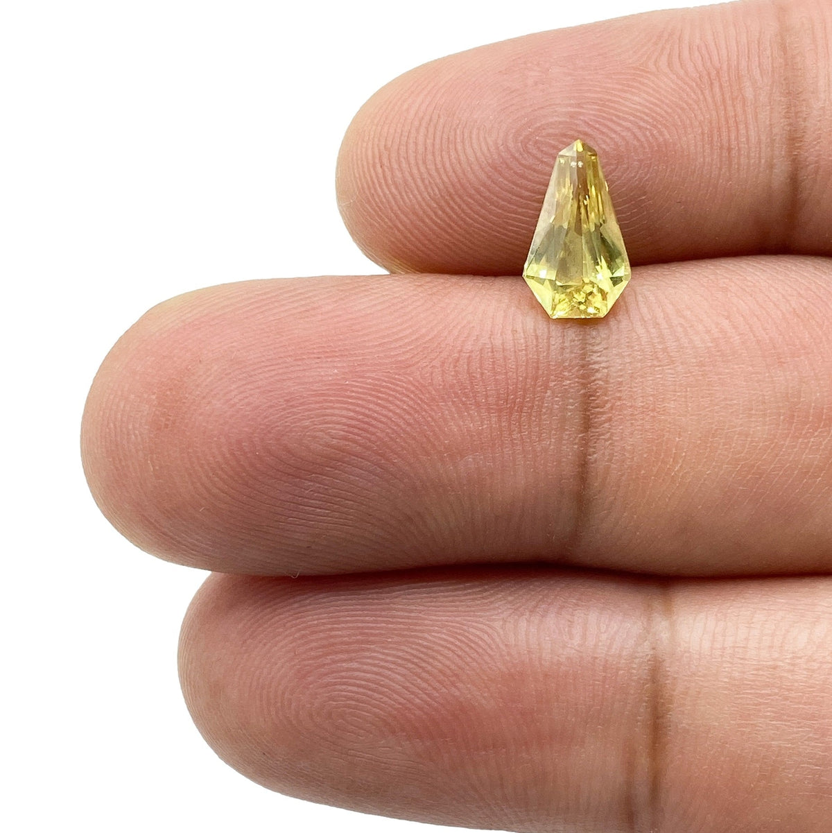 1.35ct | Brilliant Cut Shield Shape Yellow Sapphire-Modern Rustic Diamond