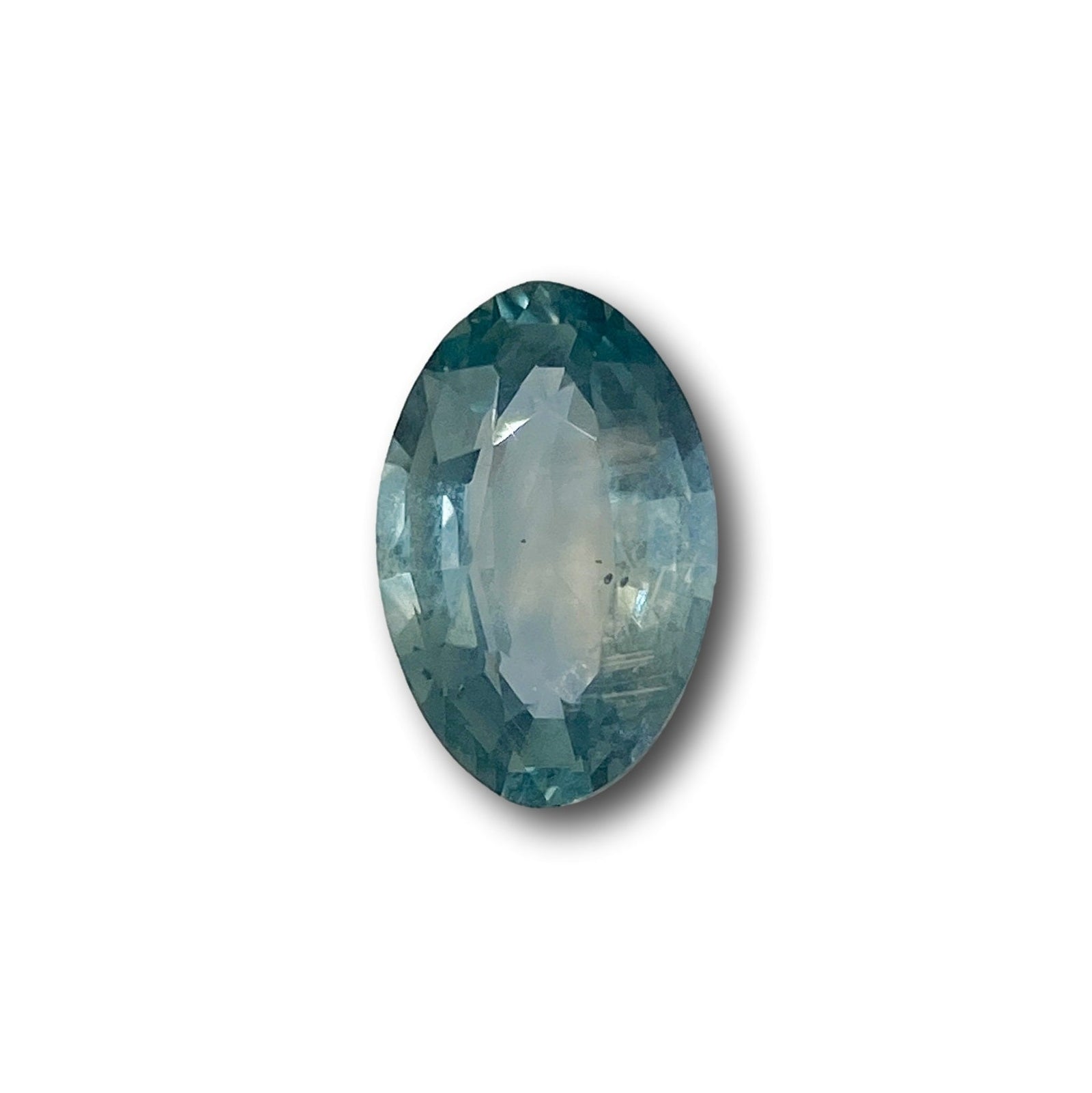 1.36ct | Brilliant Cut Moval Shape Green Blue Montana Sapphire-Modern Rustic Diamond