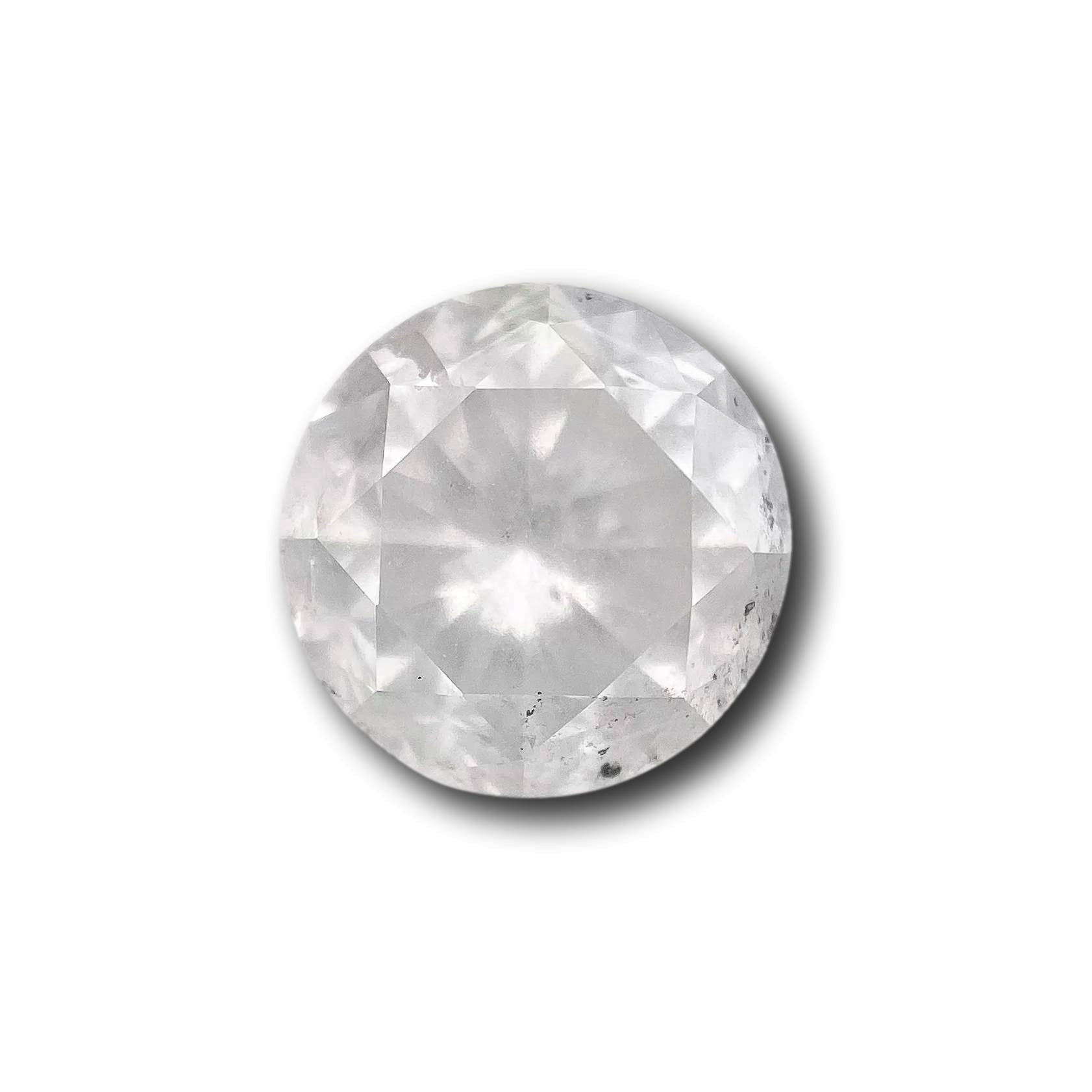 2.18ct | Salt & Pepper Round Shape Brilliant Cut Diamond - Modern Rustic Diamond