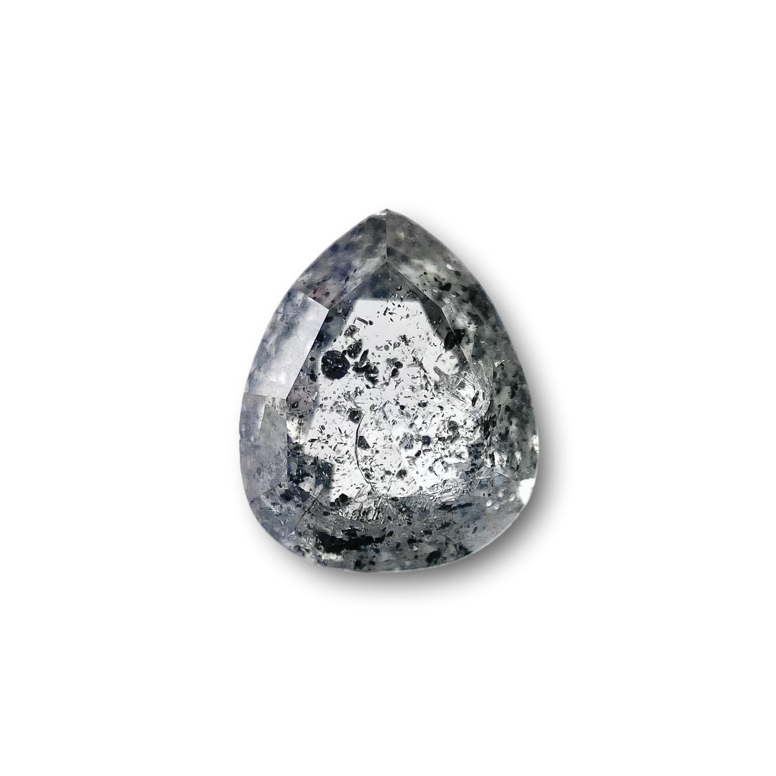 2.01ct | Salt & Pepper Pear Shape Rose Cut Diamond - Modern Rustic Diamond