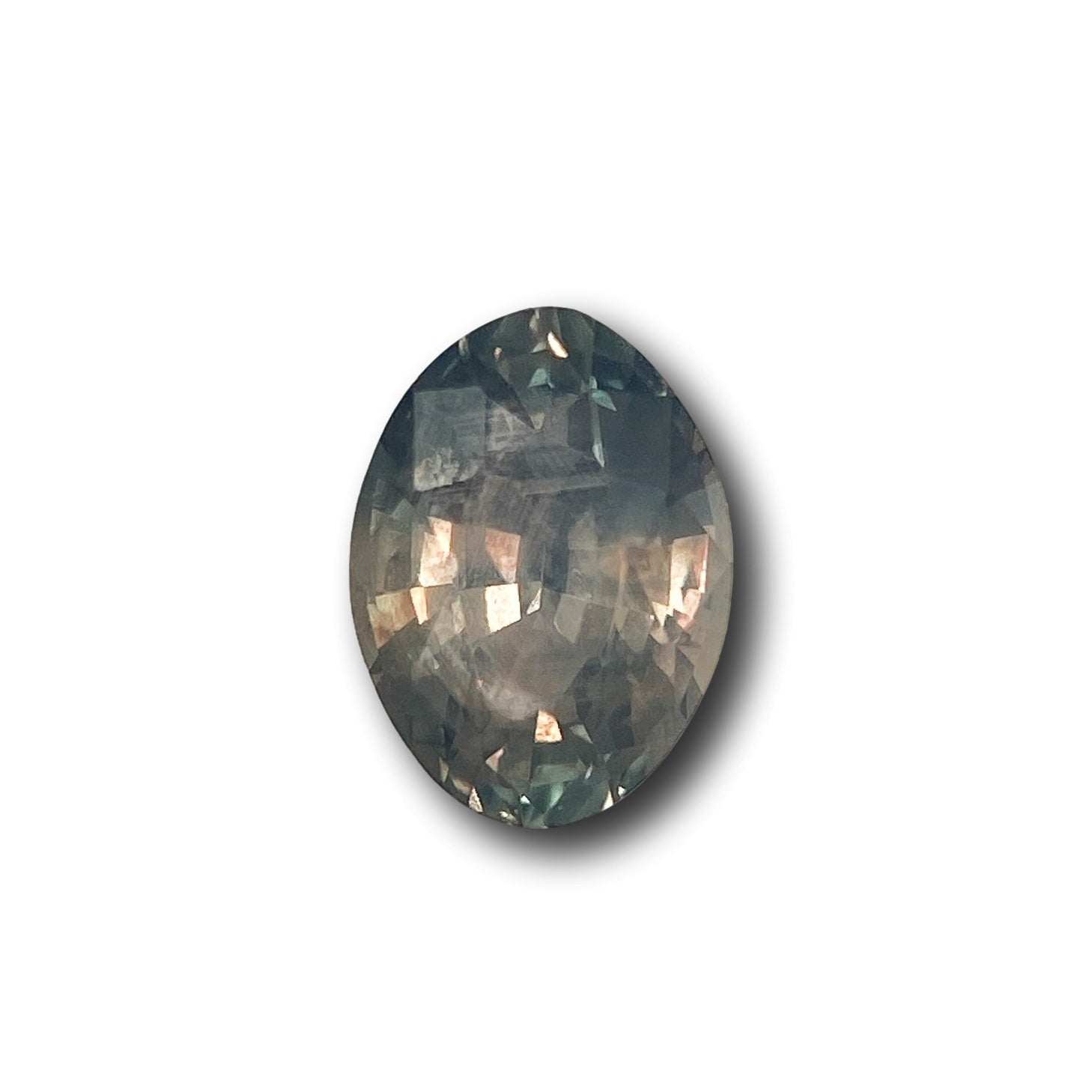 1.37ct | Brilliant Cut Moval Shape Green Montana Sapphire-Modern Rustic Diamond