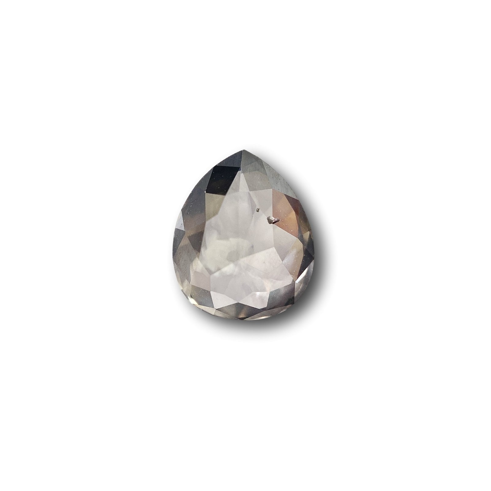 1.05ct | Salt & Pepper Pear Shape Rose Cut Diamond - Modern Rustic Diamond