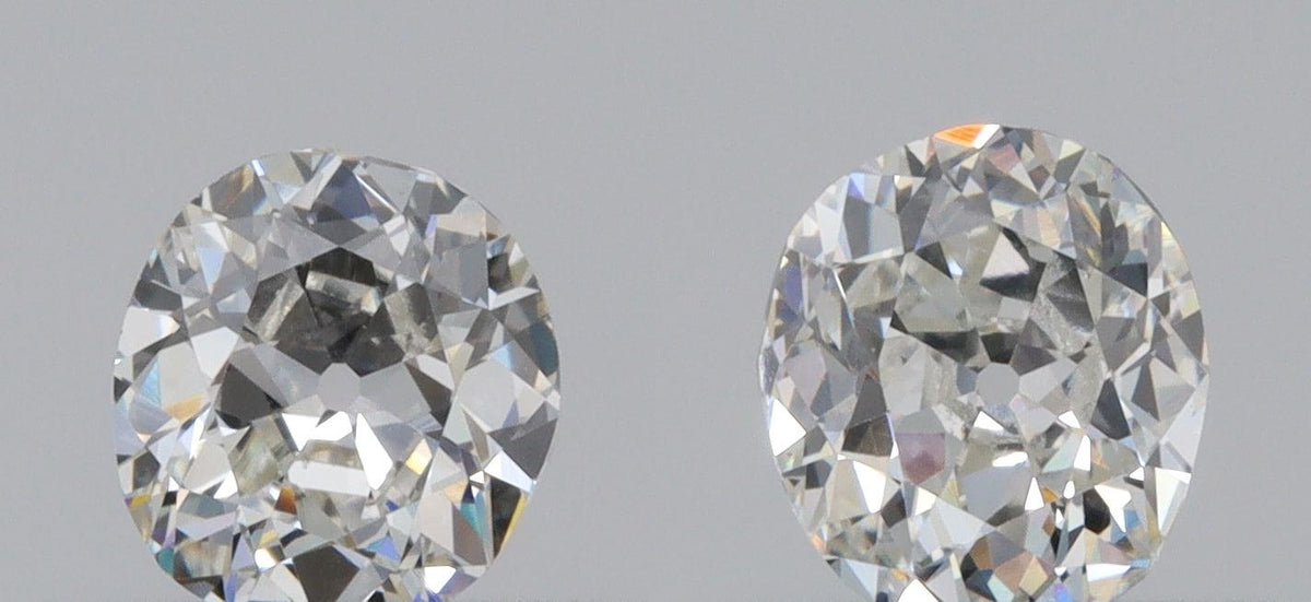 0.81cttw | G VVS1 Oval Shape Old Mine Cut Diamond Matched Pair - Modern Rustic Diamond