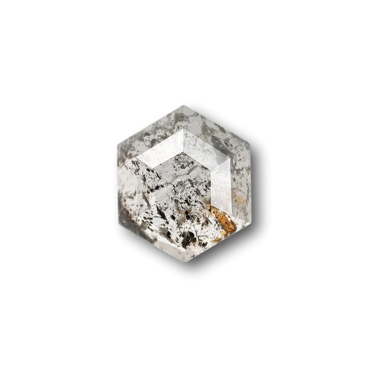 0.98ct | Rustic Hexagon Shape Rose Cut Diamond - Modern Rustic Diamond