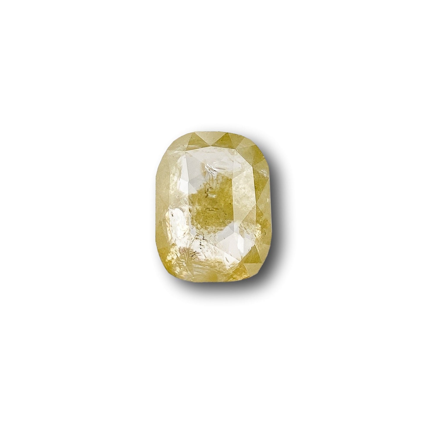 0.46ct | Rustic Yellow  Cushion Shape Rose Cut Diamond - Modern Rustic Diamond