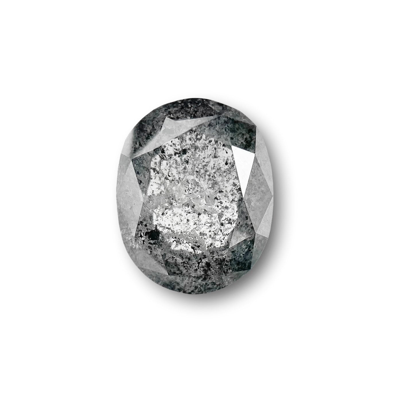 1.24ct | Salt & Pepper Oval Shape Brilliant Cut Diamond - Modern Rustic Diamond
