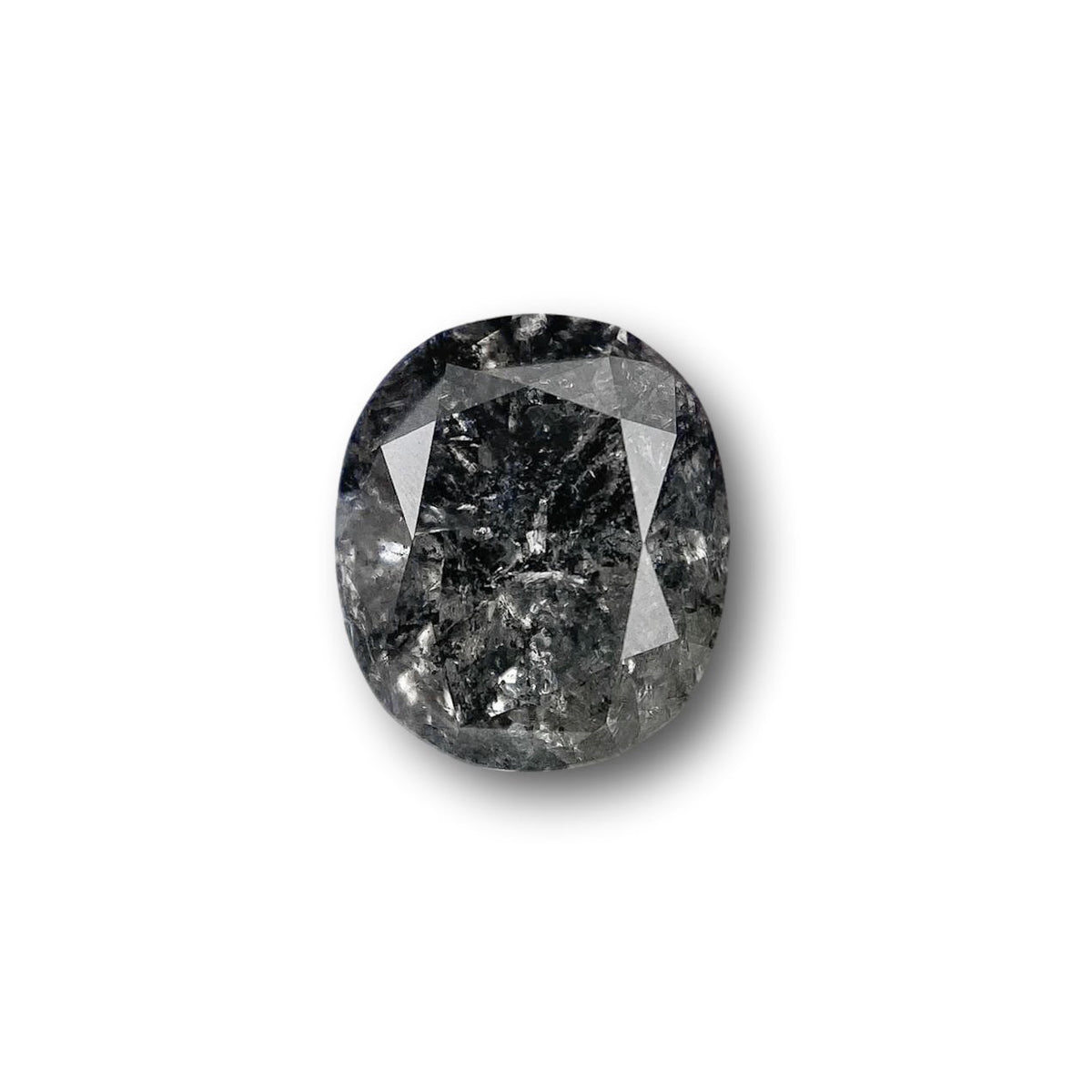 1.72ct | Salt &amp; Pepper Oval Shape Brilliant Cut Diamond - Modern Rustic Diamond