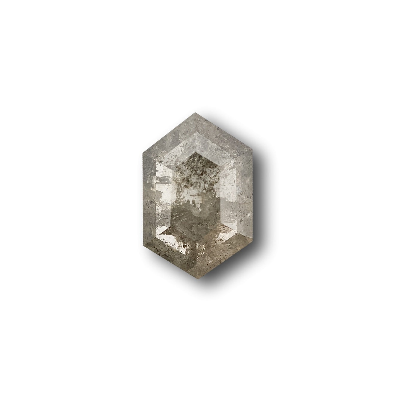 1.16ct | Salt & Pepper Hexagon Shape Rose Cut Diamond - Modern Rustic Diamond