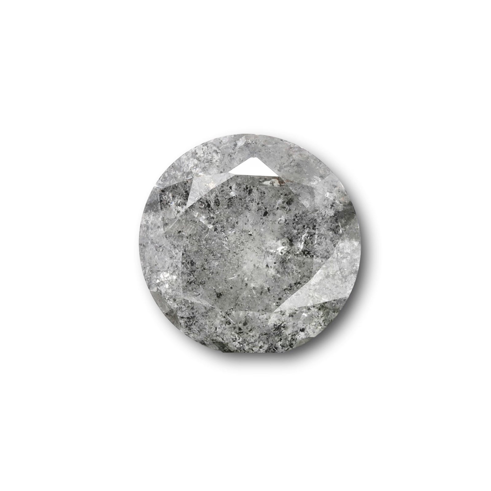 5.00ct | Salt & Pepper Round Shape Brilliant Cut Diamond - Modern Rustic Diamond