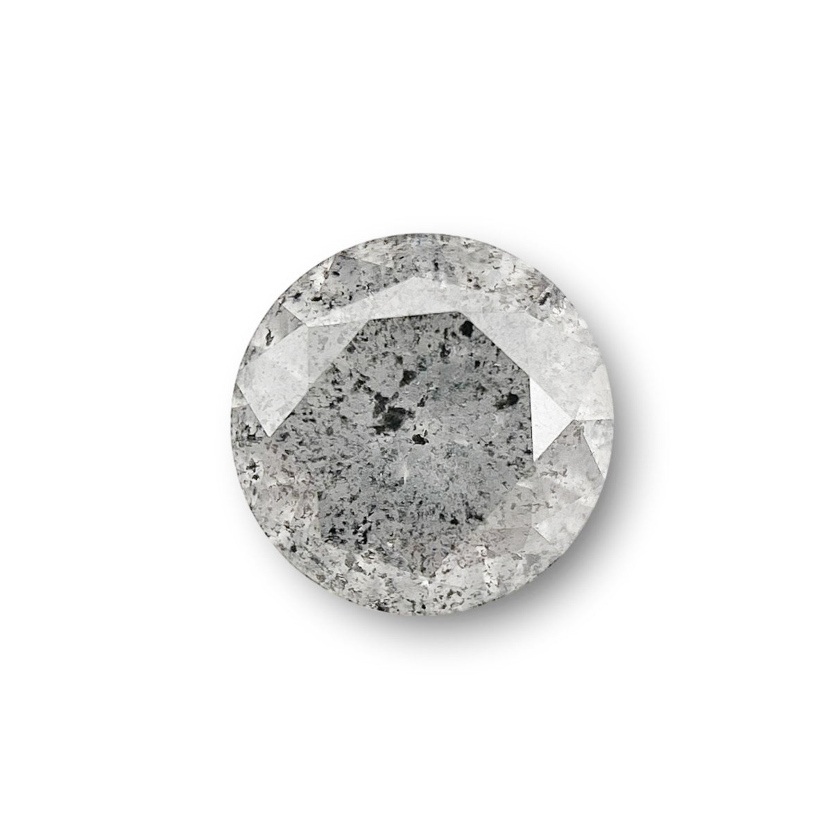 0.49ct | Salt & Pepper Round Shape Brilliant Cut Diamond - Modern Rustic Diamond