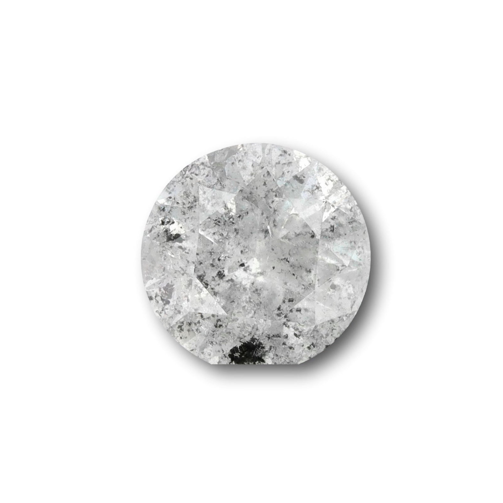 2.16ct | Salt & Pepper Round Shape Brilliant Cut Diamond - Modern Rustic Diamond