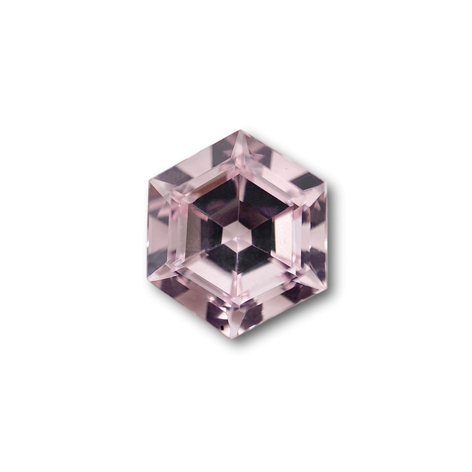 2.10ct |  Hexagon Shape Step Cut Morganite - Modern Rustic Diamond