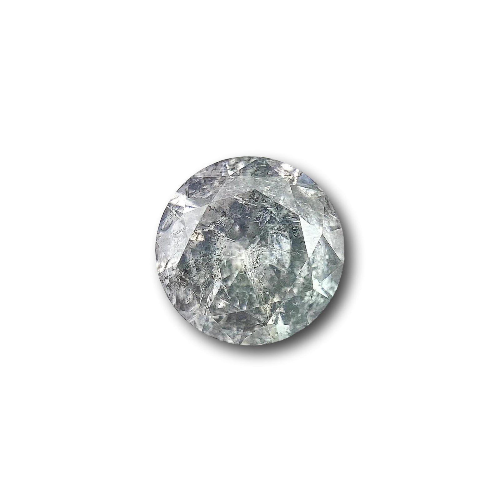 0.71ct | Salt & Pepper Round Shape Brilliant Cut Diamond - Modern Rustic Diamond