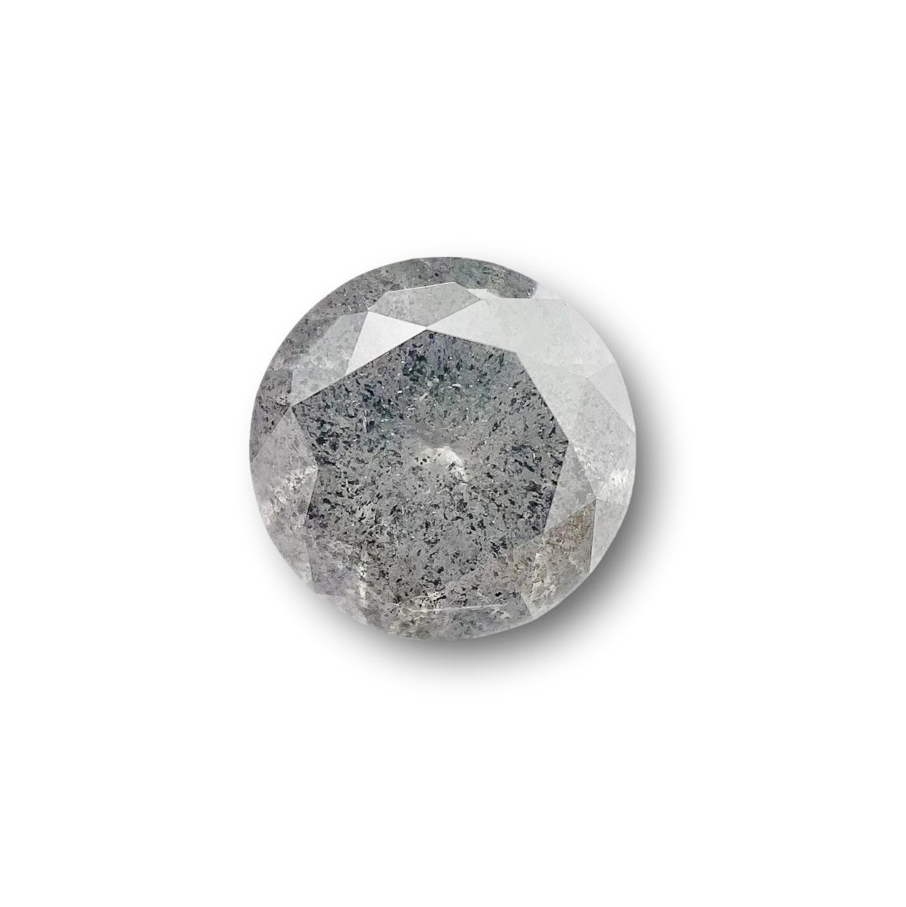 1.64ct | Salt & Pepper Round Shape Brilliant Cut Diamond - Modern Rustic Diamond