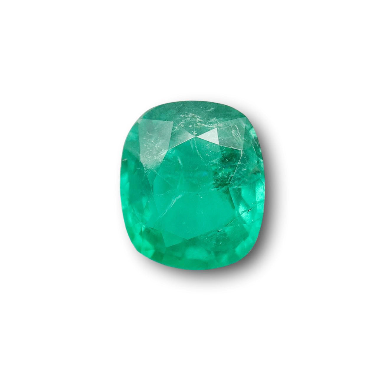 2.46ct | Brilliant Cut Cushion Shape Brazil Emerald - Modern Rustic Diamond