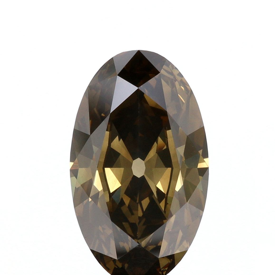 2.49ct | Fancy Dark Brown-Greenish Yellow SI2 Oval Shape Old Mine Cut Diamond (GIA) - Modern Rustic Diamond