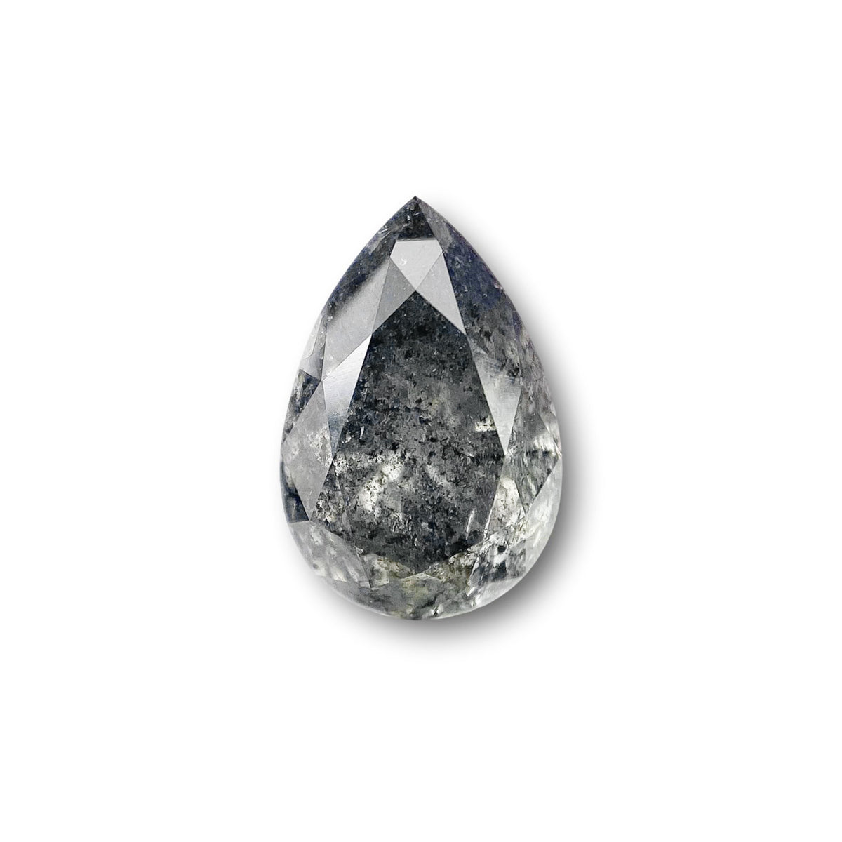 1.63ct | Salt &amp; Pepper Pear Shape Brilliant Cut Diamond - Modern Rustic Diamond