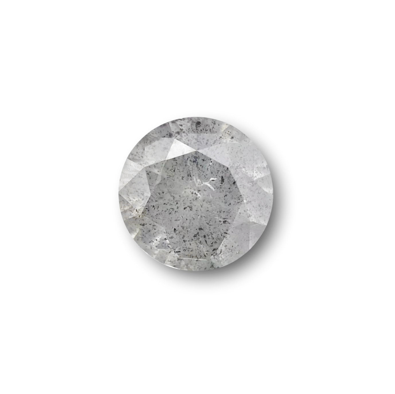 1.28ct | Salt & Pepper Round Shape Brilliant Cut Diamond - Modern Rustic Diamond