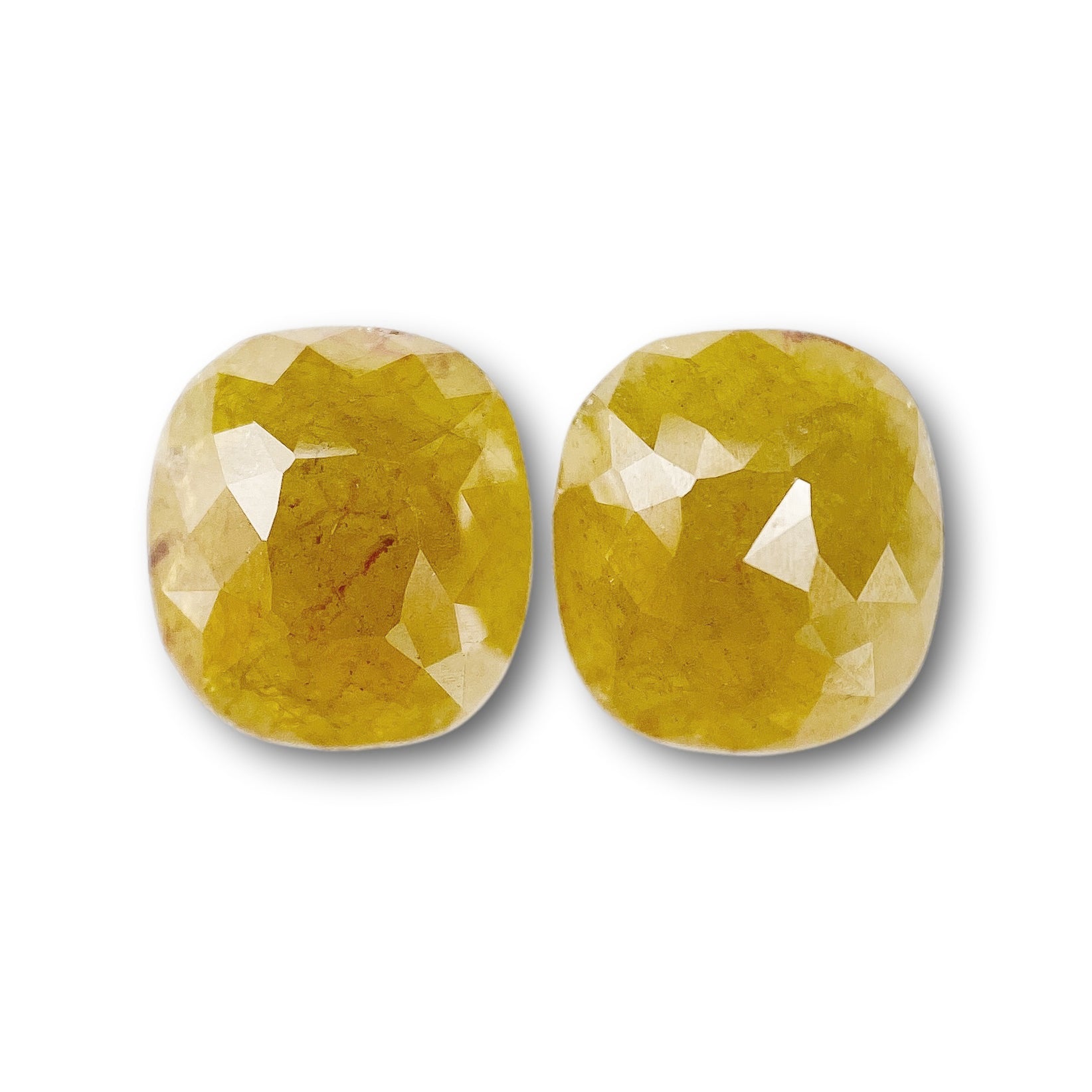 2.31cttw | Rustic  Cushion Shape Rose Cut Diamond Matched Pair - Modern Rustic Diamond