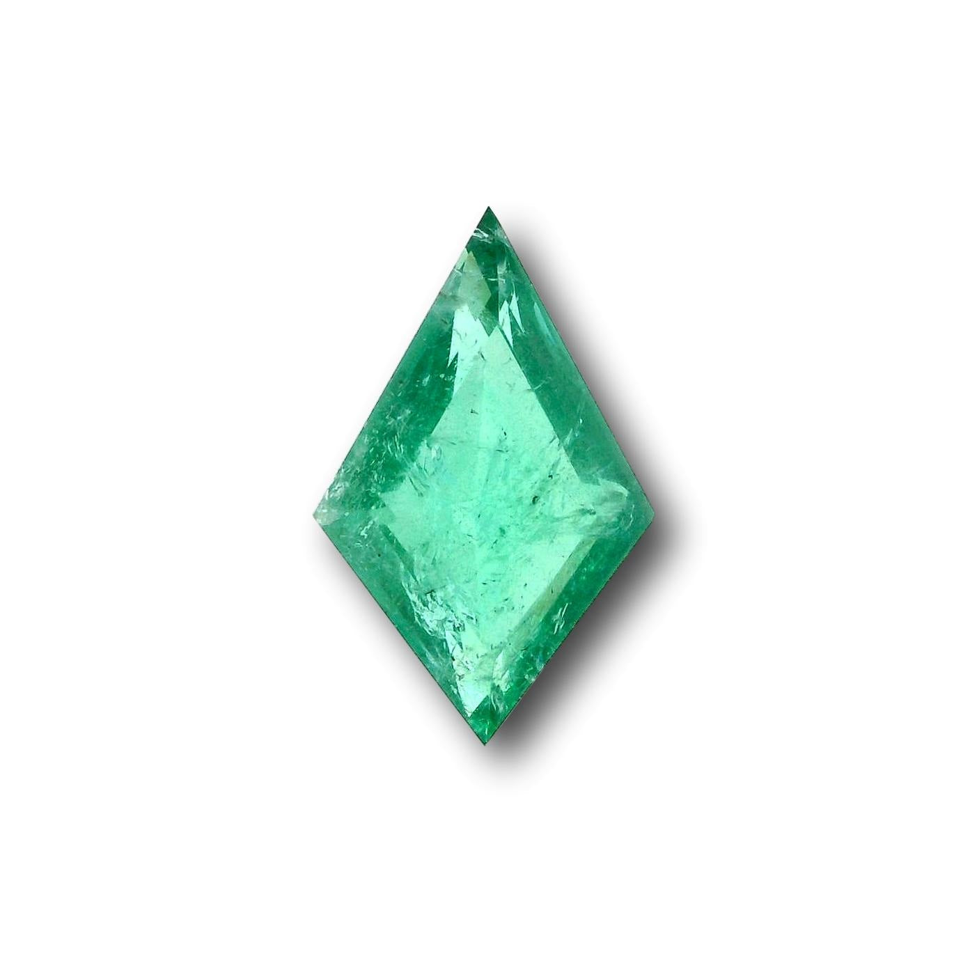 3.34ct | Green/ Kite Shape Step Cut Diamond - Modern Rustic Diamond