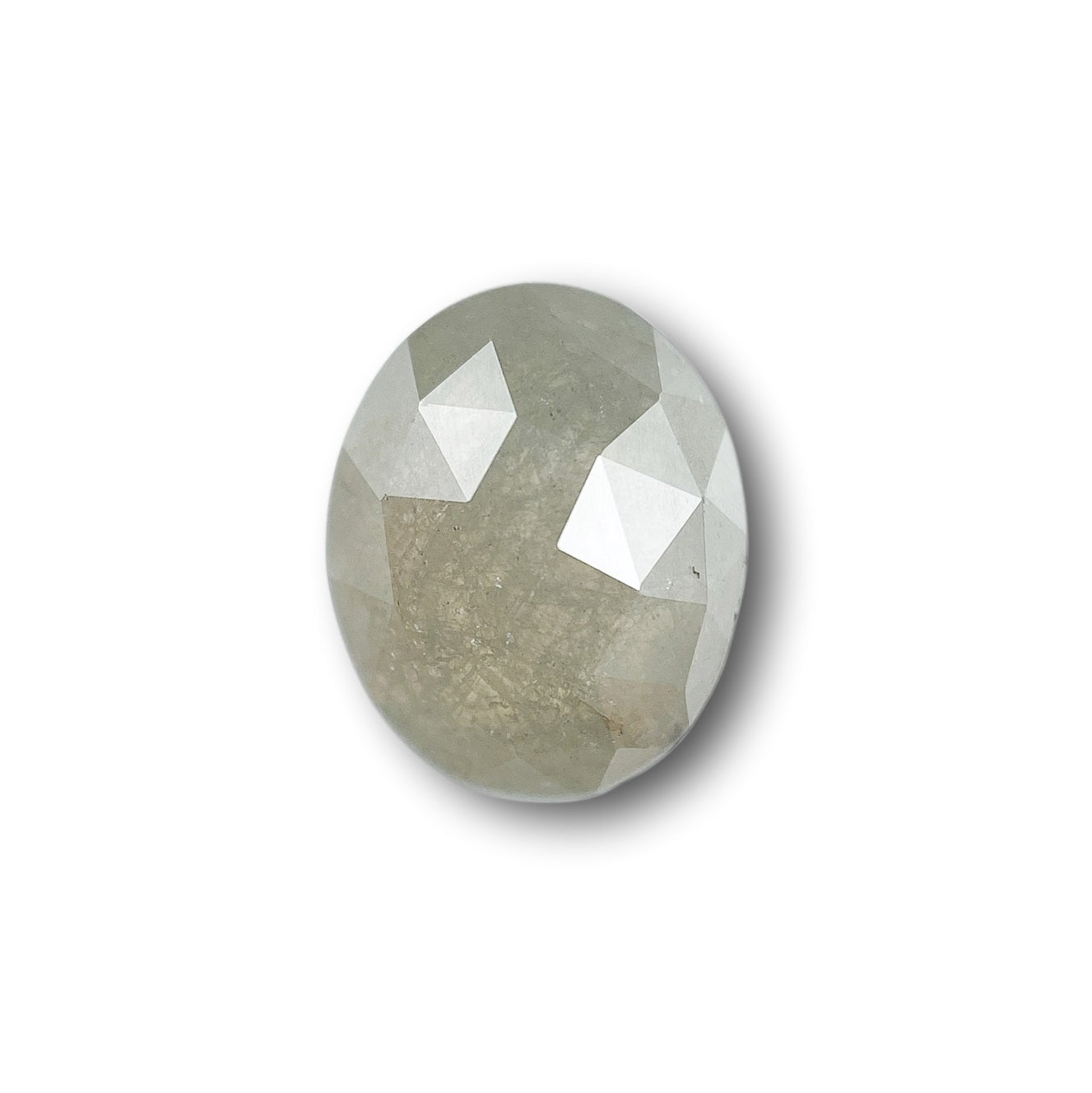 1.60ct | Salt & Pepper Oval Shape Rose Cut Diamond - Modern Rustic Diamond