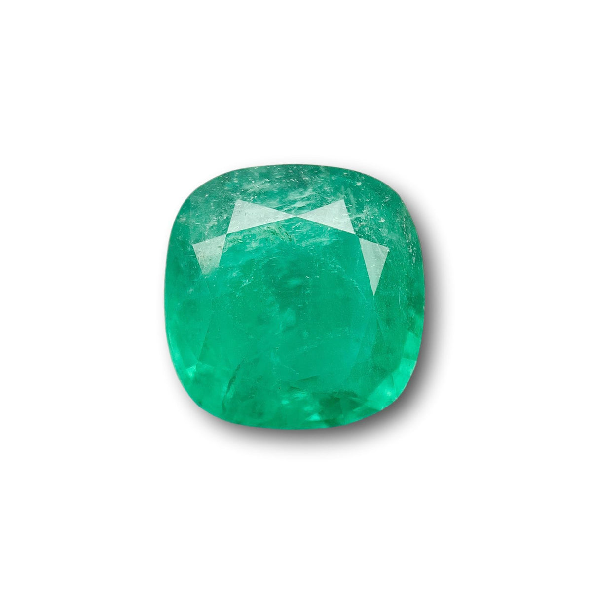 2.97ct | Brilliant Cut Cushion Shape Brazil Emerald - Modern Rustic Diamond