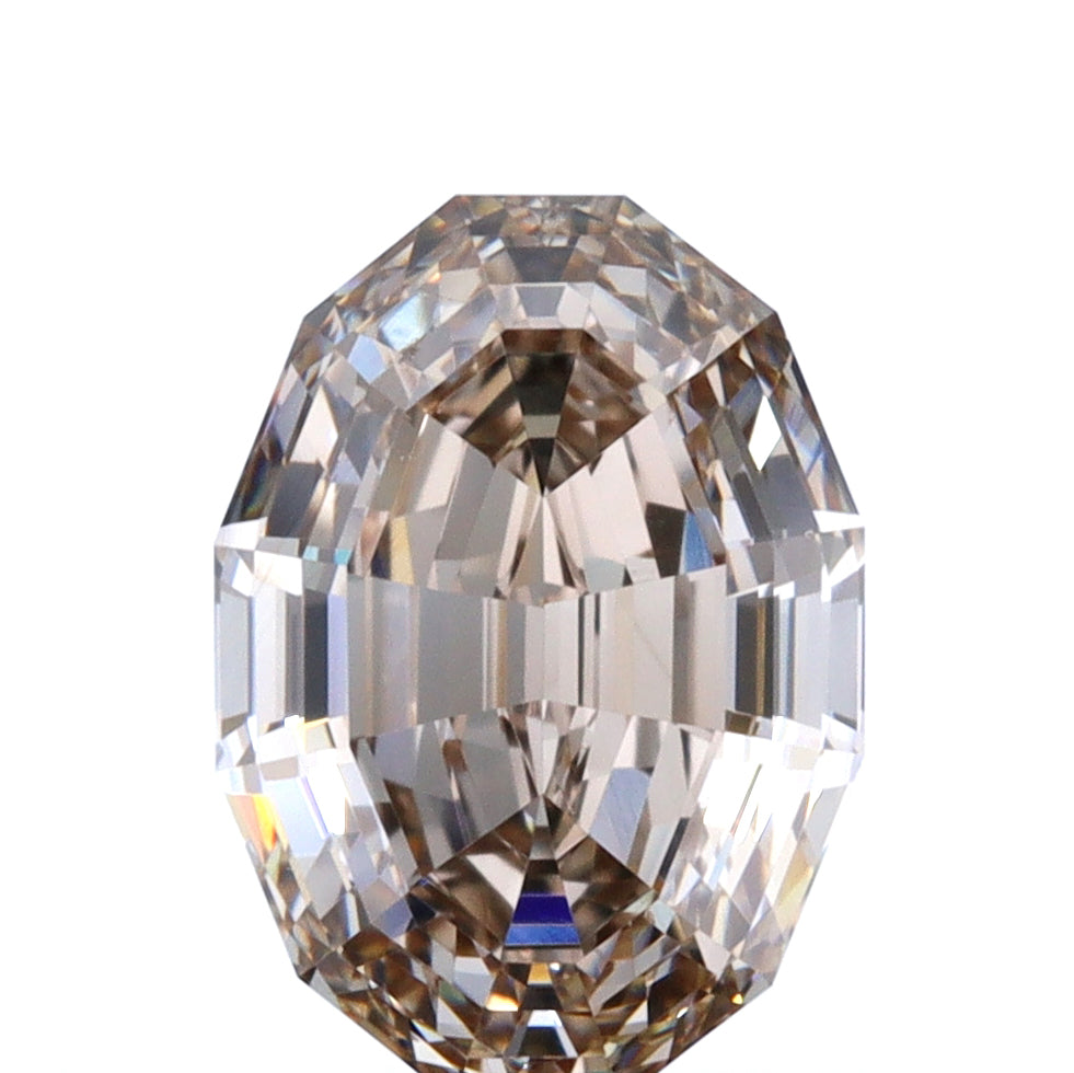 1.23ct | Champagne VVS Oval Shape Step Cut Diamond - Modern Rustic Diamond