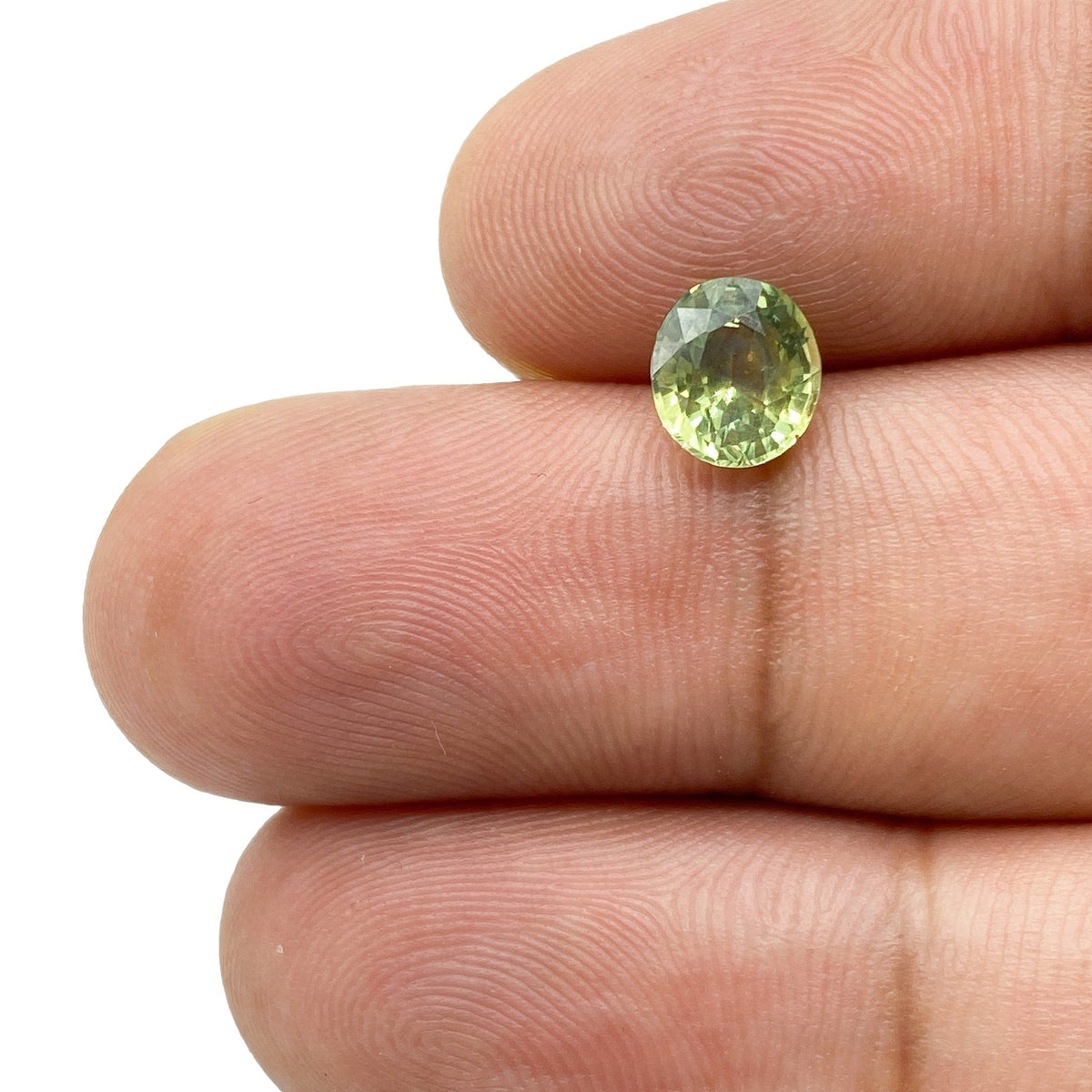 1.41ct | Brilliant Cut Oval Shape Green Montana Sapphire-Modern Rustic Diamond