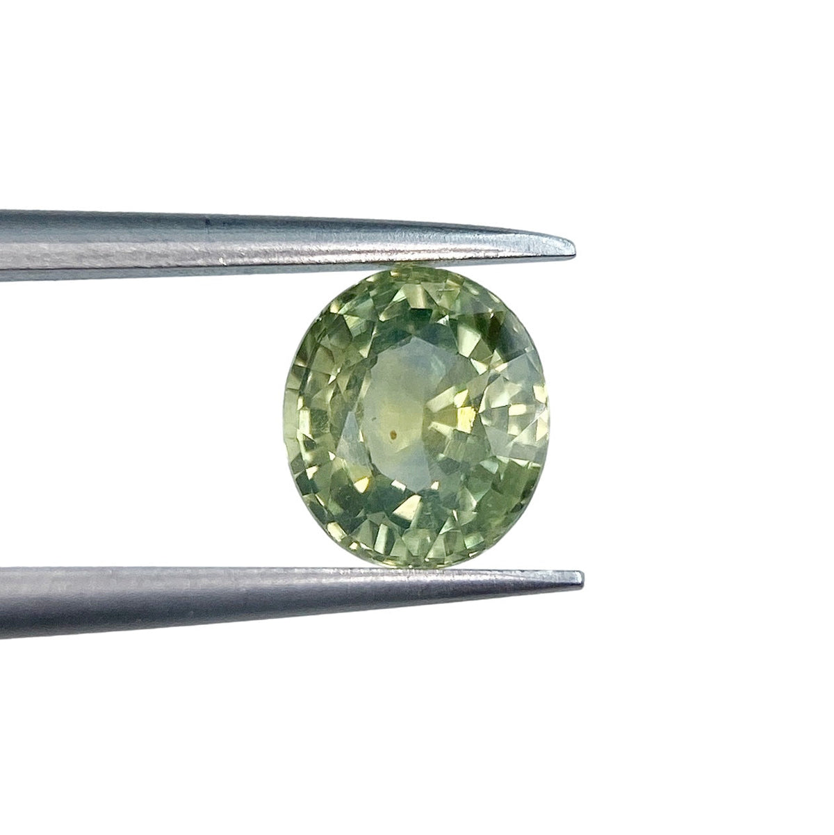1.41ct | Brilliant Cut Oval Shape Green Montana Sapphire-Modern Rustic Diamond