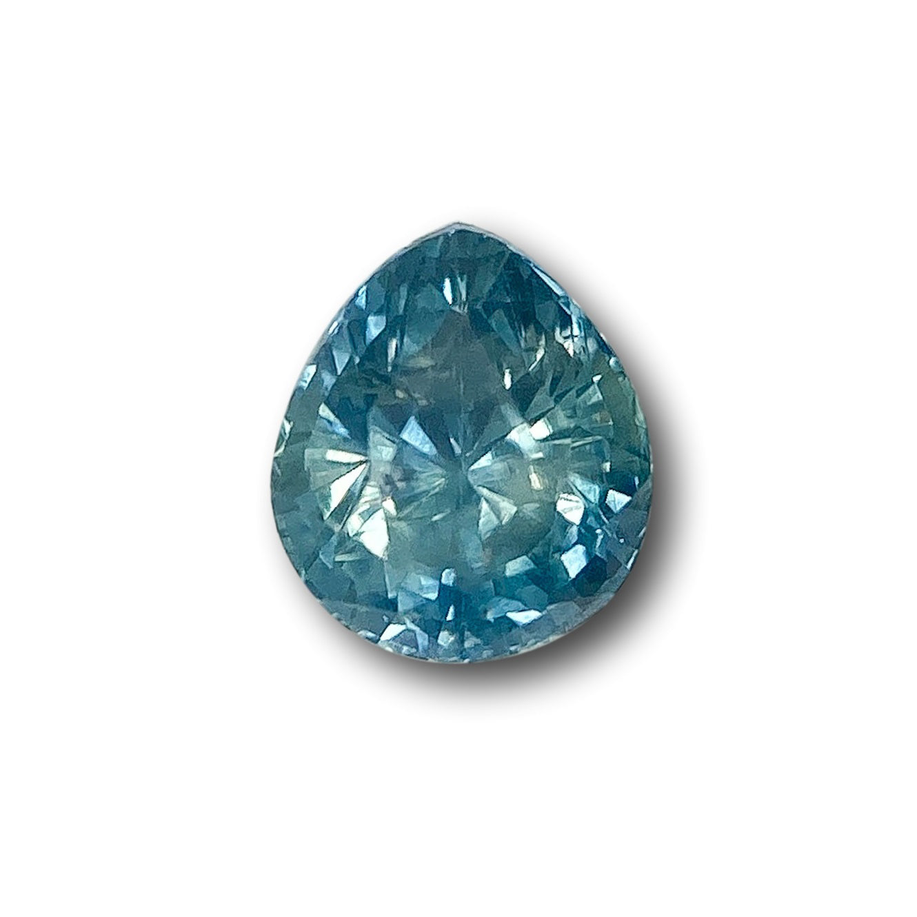 1.41ct | Brilliant Cut Pear Shape Blue Montana Sapphire-Modern Rustic Diamond