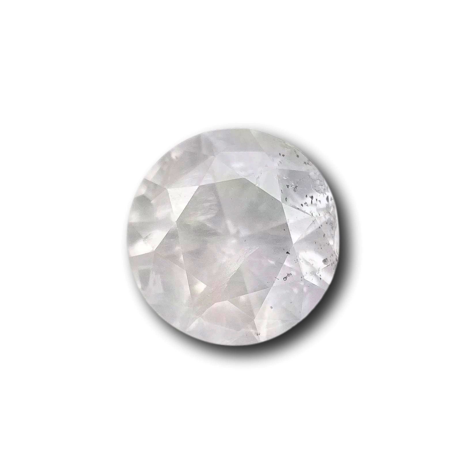2.71ct | Salt & Pepper Round Shape Brilliant Cut Diamond - Modern Rustic Diamond