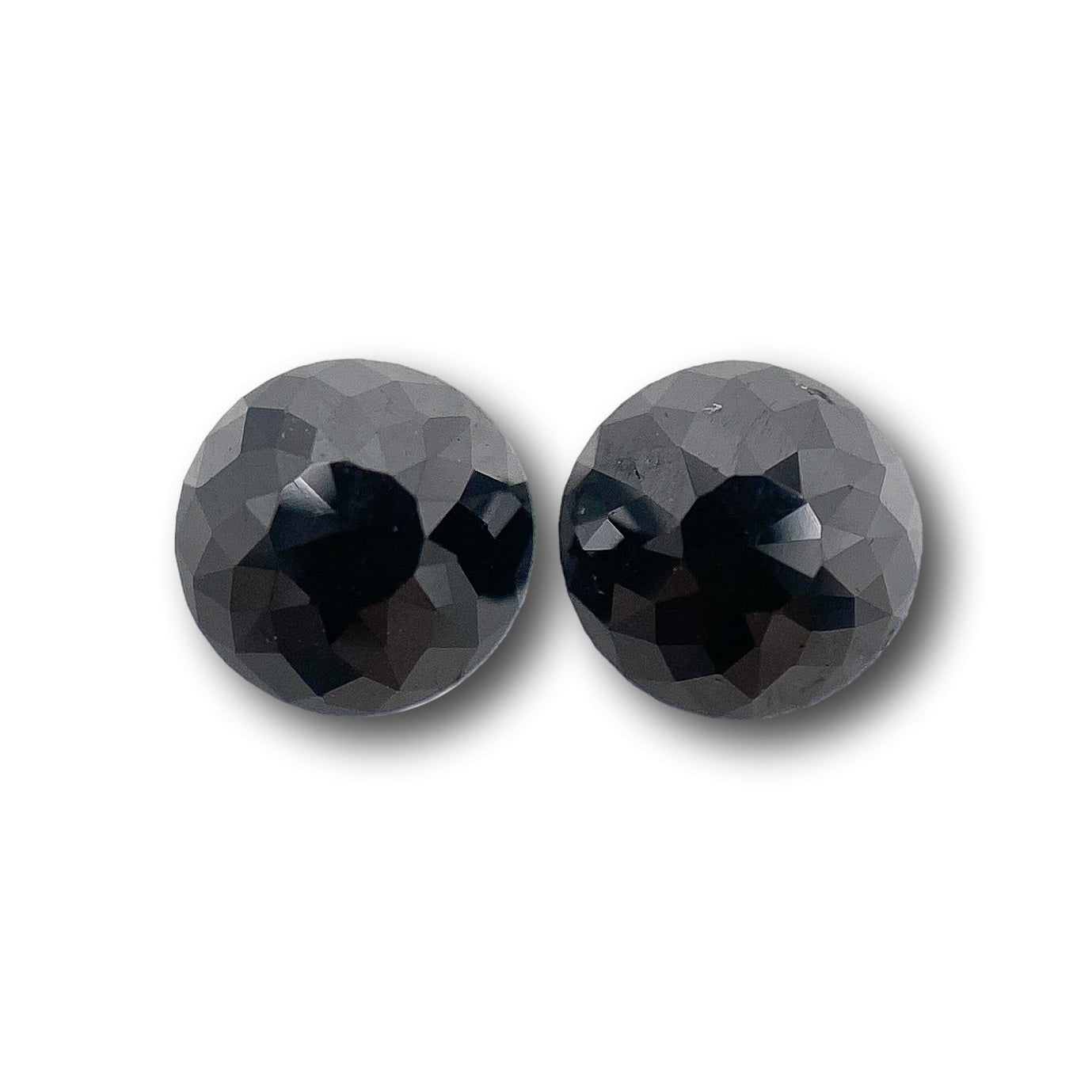 1.42cttw | Black Round Shape Rose Cut Diamond Matched Pair-Modern Rustic Diamond