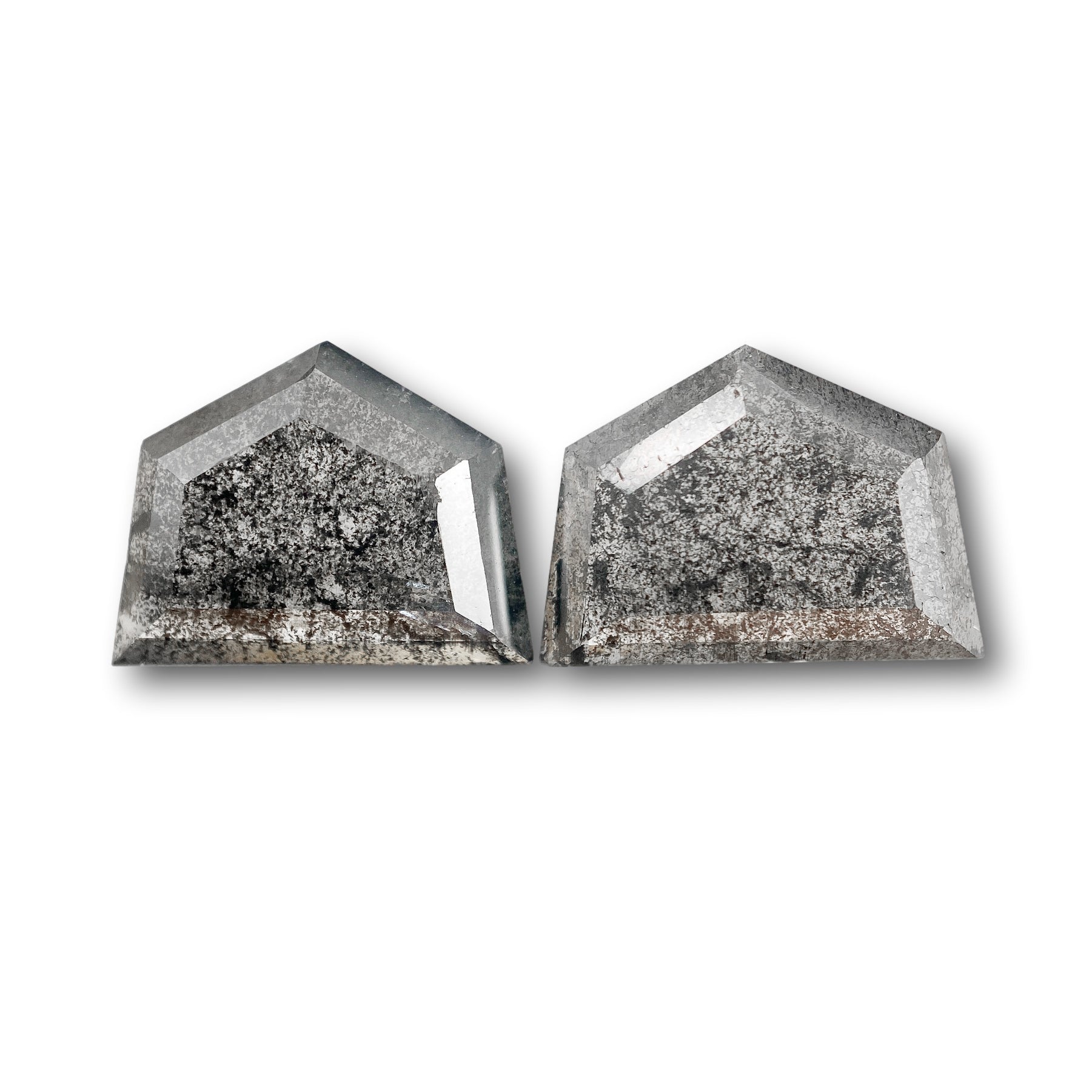 2.90cttw | Rstc  Shield Shape Rose Cut Diamond Matched Pair - Modern Rustic Diamond