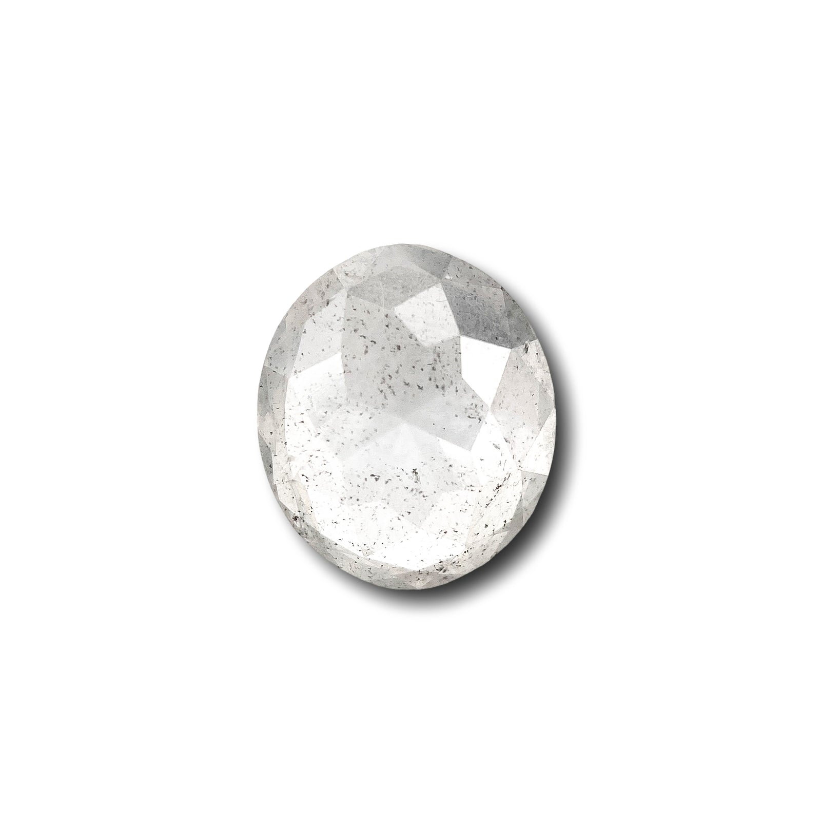 1.12ct | Salt & Pepper Oval Shape Rose Cut Diamond - Modern Rustic Diamond