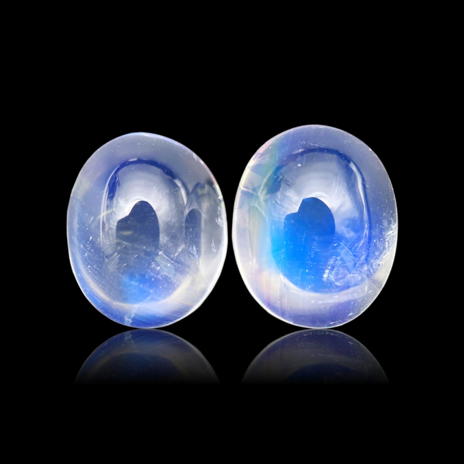 6.51cttw | Blue Oval Shape  Diamond Matched Pair - Modern Rustic Diamond