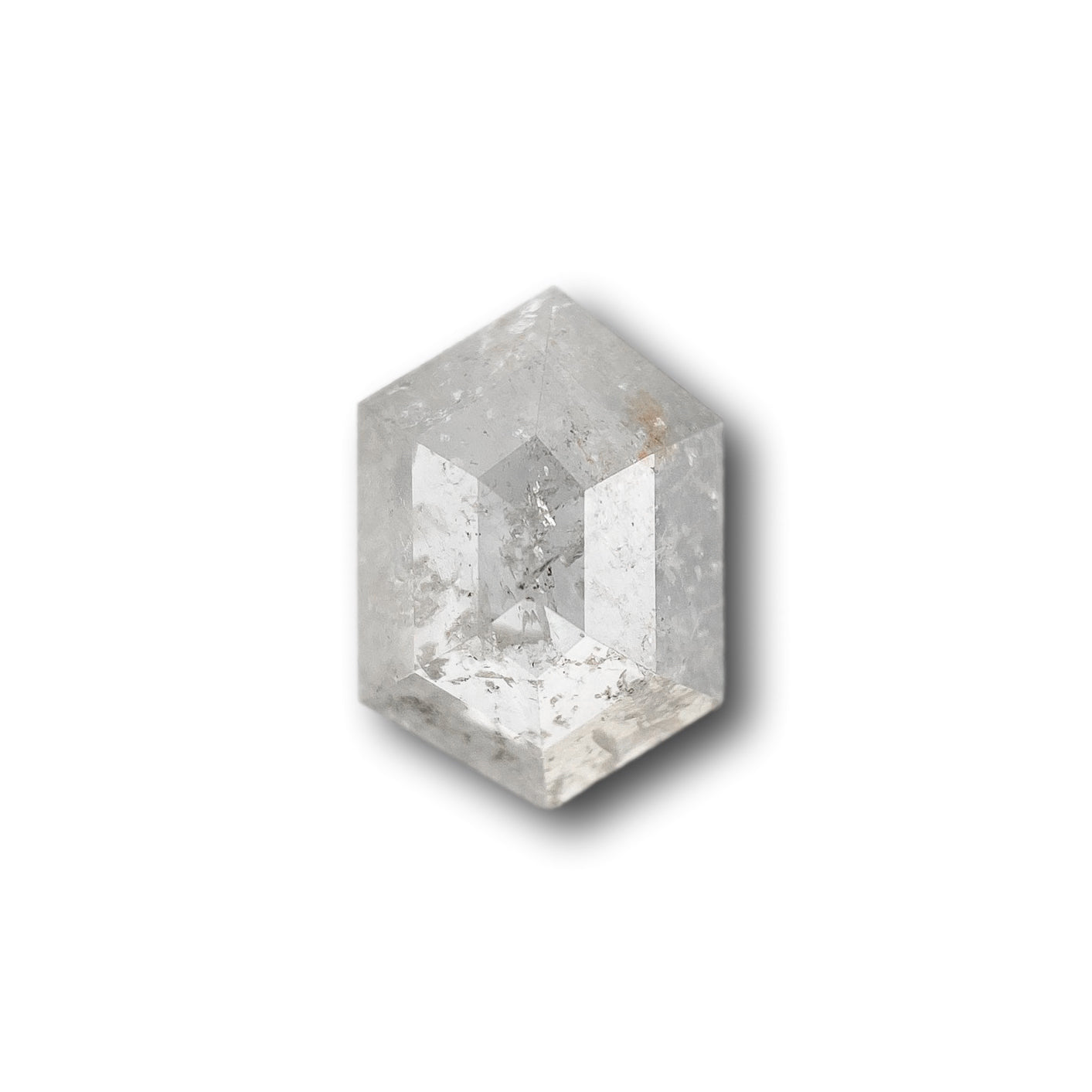 0.63ct | Salt & Pepper Hexagon Shape Rose Cut Diamond - Modern Rustic Diamond