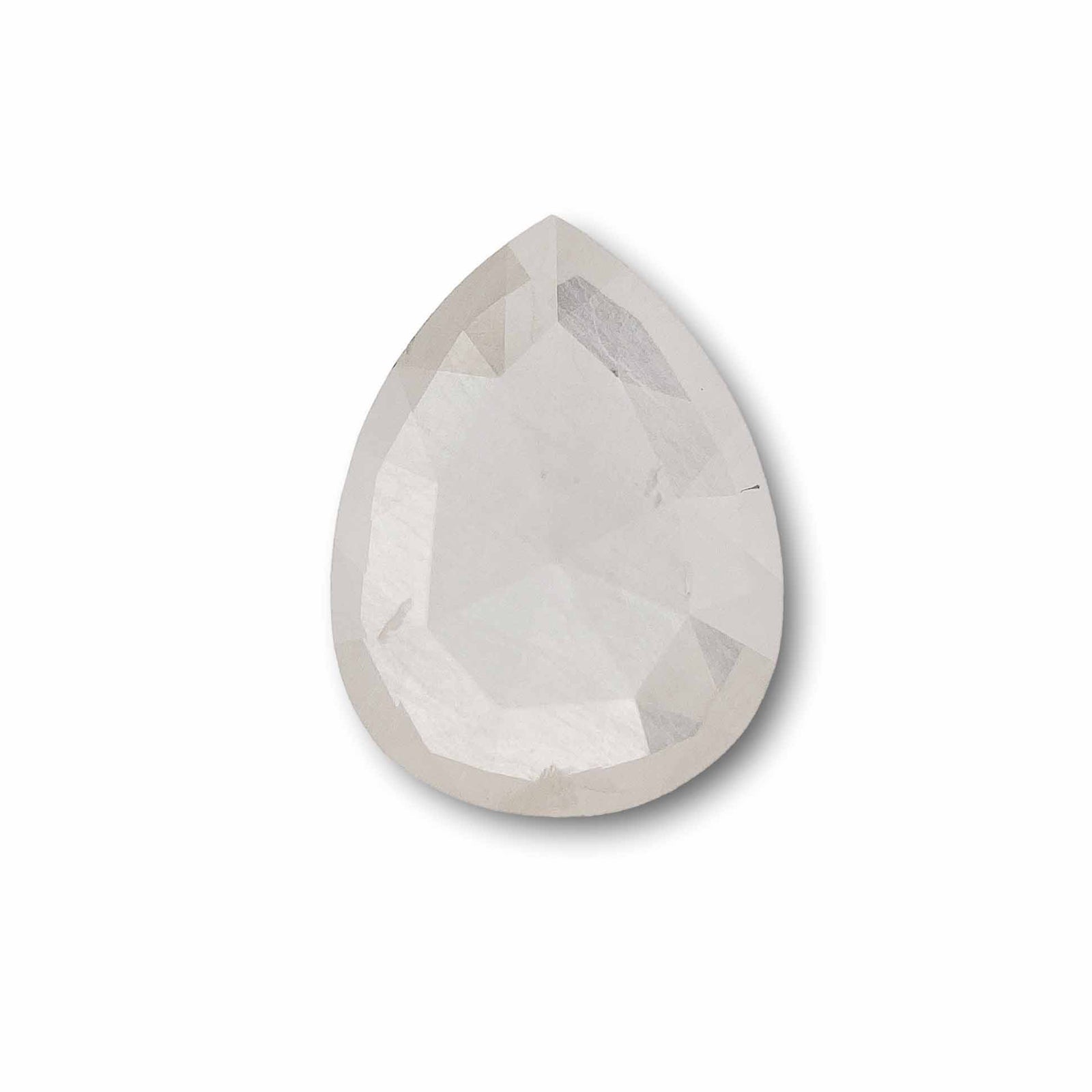 0.79ct | Salt & Pepper Pear Shape Rose Cut Diamond - Modern Rustic Diamond