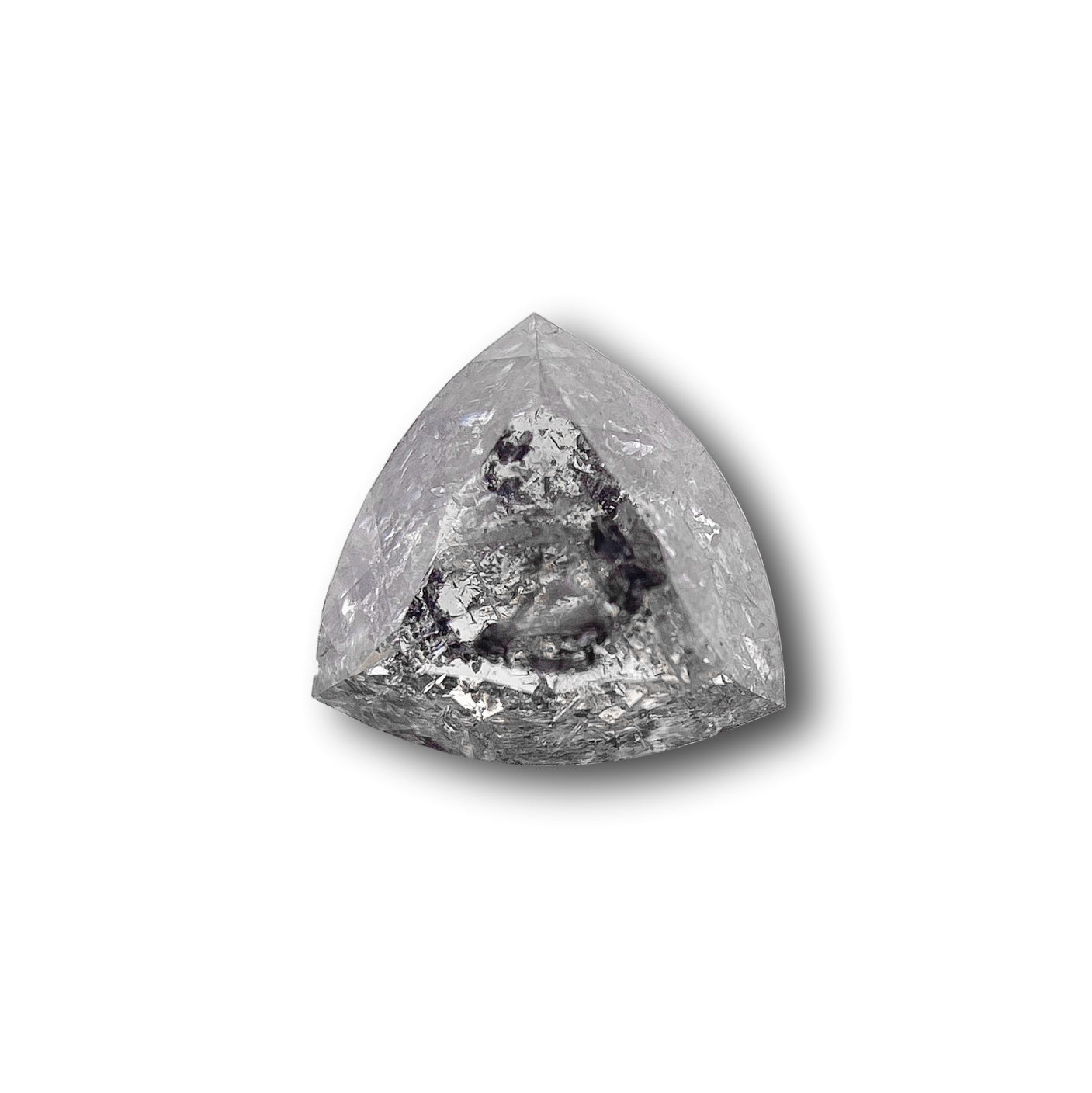0.79ct | Salt & Pepper Triangular Shape Rose Cut Diamond - Modern Rustic Diamond