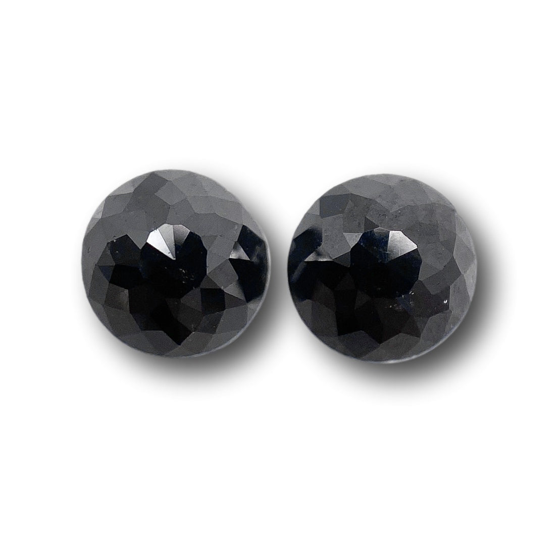 1.45cttw | Black Round Shape Rose Cut Diamond Matched Pair-Modern Rustic Diamond