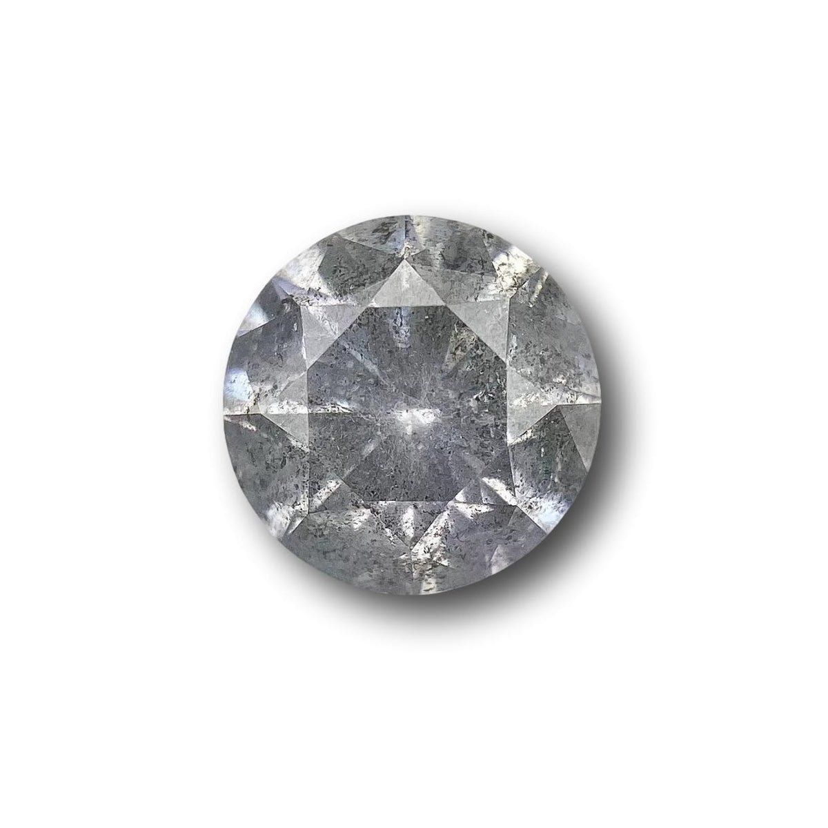 1.07ct | Salt &amp; Pepper Round Shape Brilliant Cut Diamond - Modern Rustic Diamond