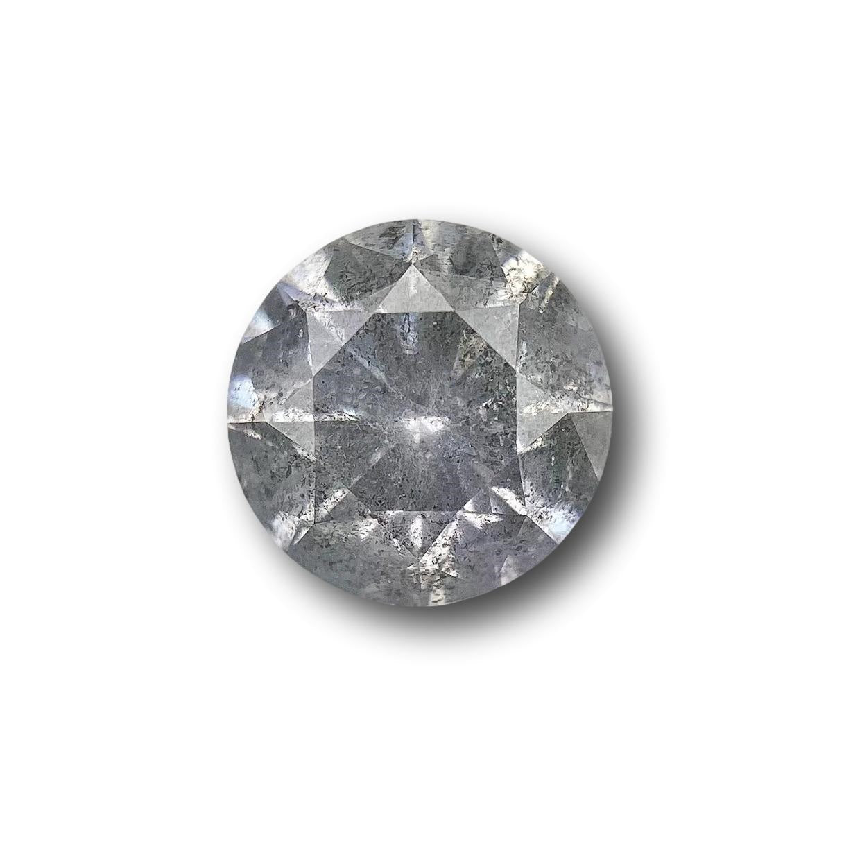 1.07ct | Salt & Pepper Round Shape Brilliant Cut Diamond - Modern Rustic Diamond
